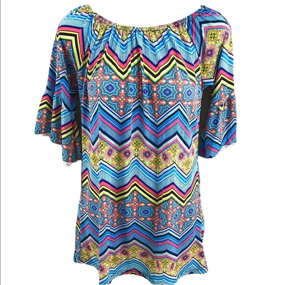 ❤️Boho Tunic Blouse S/M Half Sleeve Bell Lace NWOT